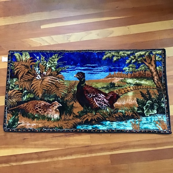 Vintage Pheasant Tapestry Wall Hanging Made in Lebanon - Picture 1 of 16